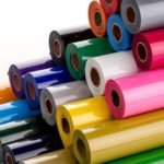 Vinilo textil de varios colores en fondo blanco